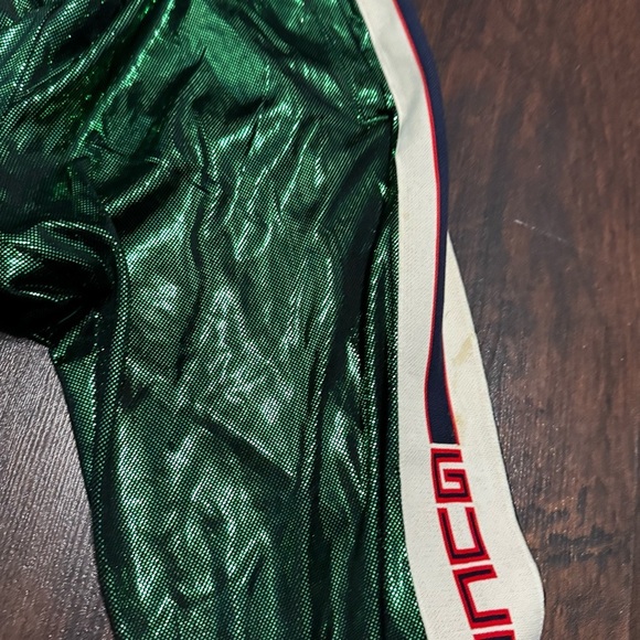 Gucci Shiny Green Web Accent Men’s Cropped Joggers Small - Picture 12 of 14